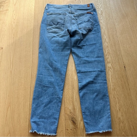 FOR ALL 7 MANKIND KIMMIE CROP SKINNY BLUE  JEANS - 27 - Picture 7 of 16